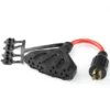 NEMA L14-30 to 4x NEMA 5-15/20R Extension Cord - UL Listed