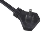 An angled plug 15 amp power supply cord with NEMA 5-15P refers to a cable featuring a standard North American three-prong plug (NEMA 5-15P) with a connector that bends at an angle