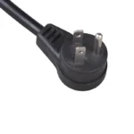 An angled plug 15 amp power supply cord with NEMA 5-15P refers to a cable featuring a standard North American three-prong plug (NEMA 5-15P) with a connector that bends at an angle