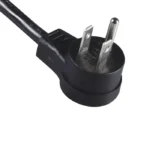An angled plug 15 amp power supply cord with NEMA 5-15P refers to a cable featuring a standard North American three-prong plug (NEMA 5-15P) with a connector that bends at an angle