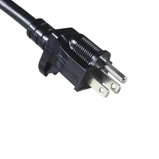 AC Power Cord NEMA 5-15 Plug Straight Grounded Custom Long, Color Power Cable, UL Listed