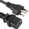 Brazil Power Cord NBR 14136 to IEC 60320 C19 Connector, Inmetro, TUV Certified