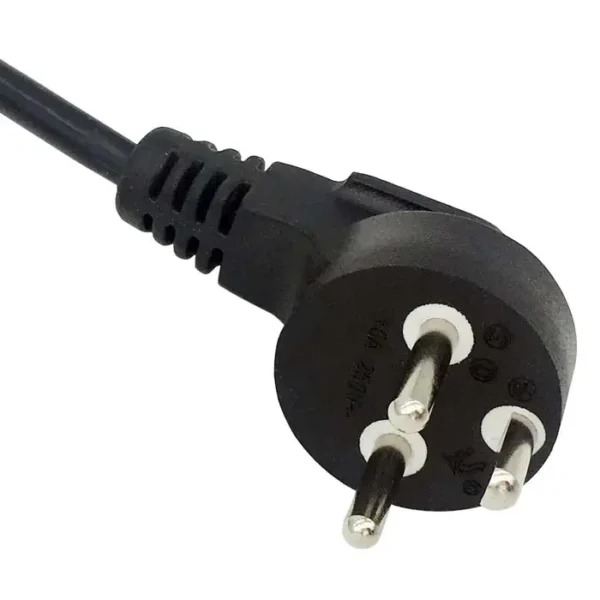 Denmark Power Cord: Right Angled Plug, AFSNIT 107-2-D1, 2 Pole 3 Wires Grounding, DEMKO Certificated
