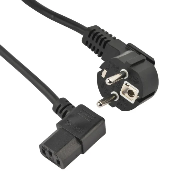 European Power Cord – CEE 7/16 Plug to IEC 60320 C13 right angled connector (VDE Certified)