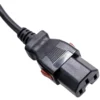 IEC 60320 C15 Power Cord with Self-Locking IEC-Lock Receptacle: