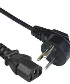 Israel Power Cord 2 Pole 3 Wire Grounding Type H Right Angled Plug to IEC 60320 C13 SI Approved