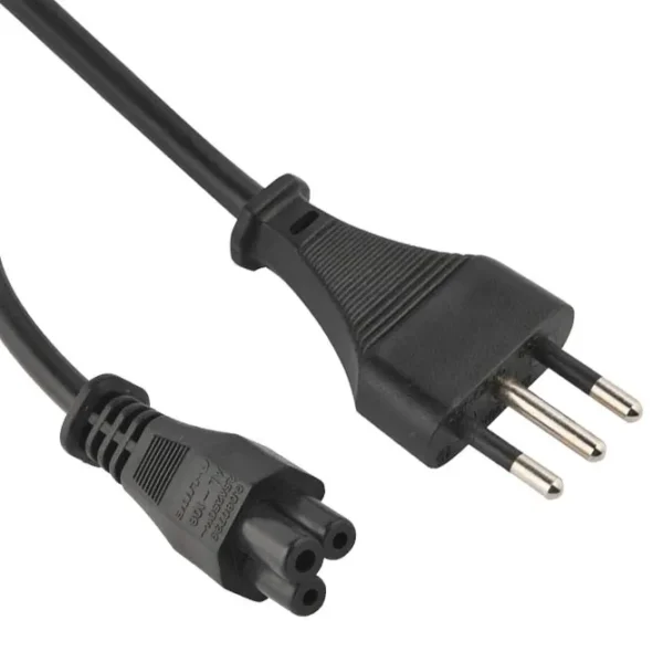 Italy Power Cord 3 Wire CEI 23-50 Standard Type L Plug to IEC 60320 C5 connector IMQ Approved