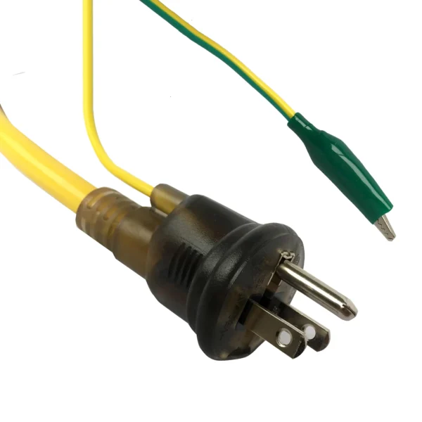 Japan Power Cord: 3-Wire Rotatable Plug with Hidden Grounding Pin & Alligator Clip (JIS 8303, PSE & JET Approved)