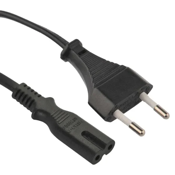 Korea Power Cord 2 Wire 2.5 Amp Type C Plug CEE 7/16 to IEC 60320 C7 Connector (KC Approved)