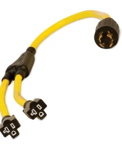 Extension Cord Y-adapter NEMA L14-30P Plug To 2x NEMA 5-15/20R T-Blade Outlets UL listed