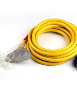 NEMA L14-30P to 4x NEMA 5-15/20R Lighted Extension Cord - UL Listed