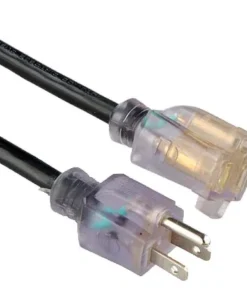America Insulated Outdoor Extension Cord with Lighted End NEMA 5-15 3-prong plug and outlet