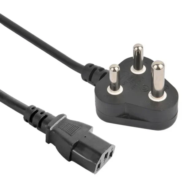 South African Power Cord - SANS 164-1 Plug to IEC 60320 C13 Connector, SABS & VDE Approved
