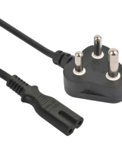 South African Power Cord - SANS 164-1 Plug to IEC 60320 C7 Connector, SABS & VDE Approved