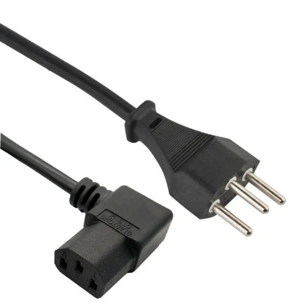 Switzerland Power Cord with IEC C13 Right Angled Connector