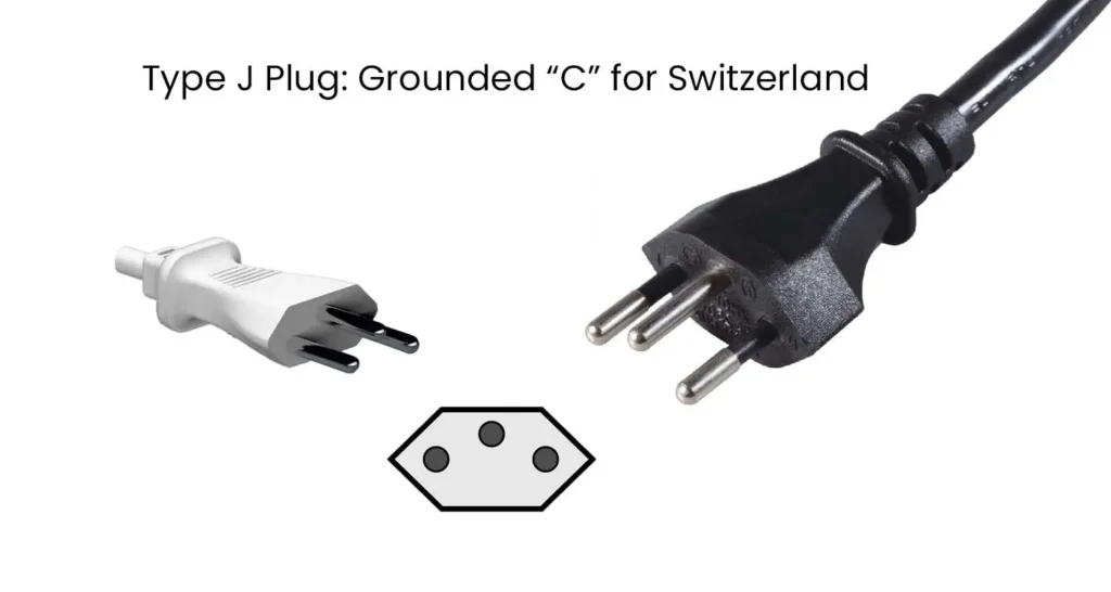 Type J Plug Grounded C for Switzerland