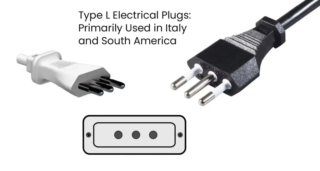 Type L Electrical Plugs Primarily Used in Italy and South America