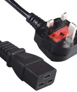 UK Power Cord: British Plug to IEC 60320 C19 Connector